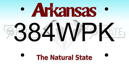 384WPK Arkansas License Plate