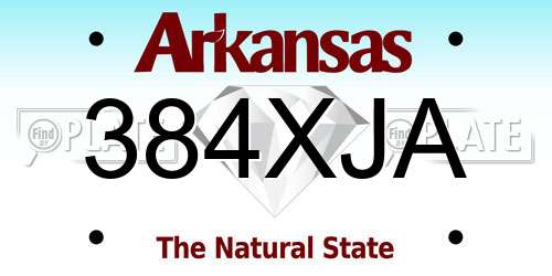 384XJA Arkansas License Plate