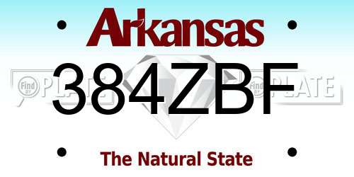 384ZBF Arkansas License Plate
