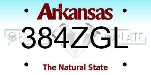 384ZGL Arkansas License Plate