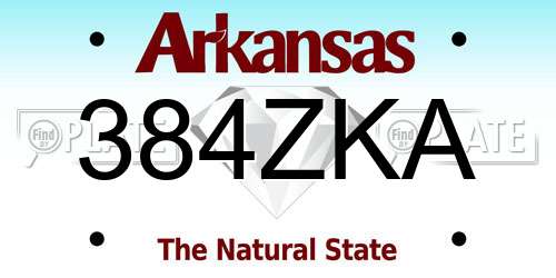 384ZKA Arkansas License Plate