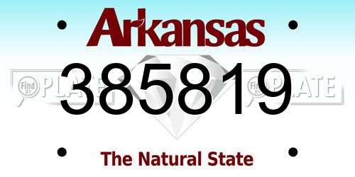 385819 Arkansas License Plate