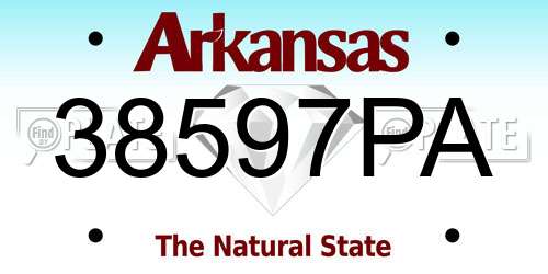38597PA Arkansas License Plate