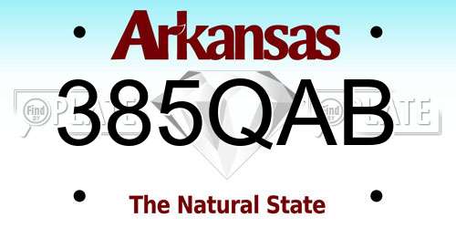 385QAB Arkansas License Plate