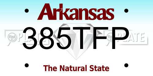 385TFP Arkansas License Plate