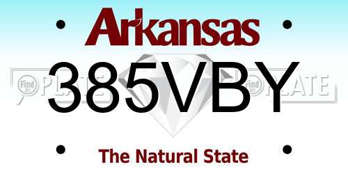 385VBY Arkansas License Plate