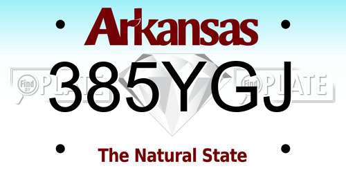 385YGJ Arkansas License Plate