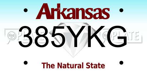 385YKG Arkansas License Plate