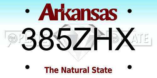 385ZHX Arkansas License Plate