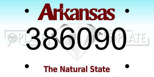 386090 Arkansas License Plate