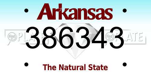 386343 Arkansas License Plate