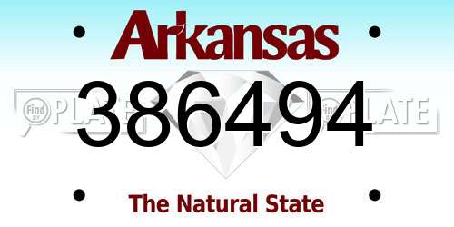 386494 Arkansas License Plate