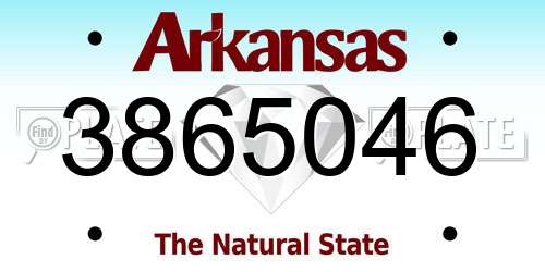 3865046 Arkansas License Plate