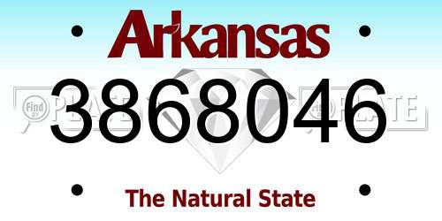 3868046 Arkansas License Plate