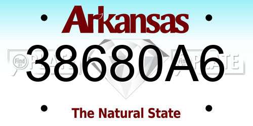 38680A6 Arkansas License Plate