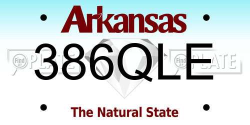 386QLE Arkansas License Plate