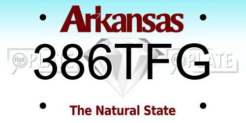 386TFG Arkansas License Plate