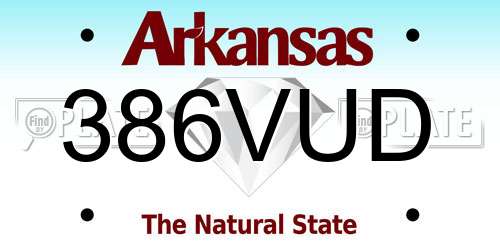 386VUD Arkansas License Plate