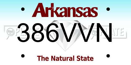 386VVN Arkansas License Plate