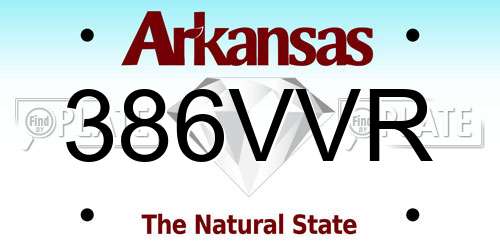 386VVR Arkansas License Plate