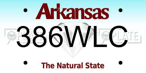386WLC Arkansas License Plate