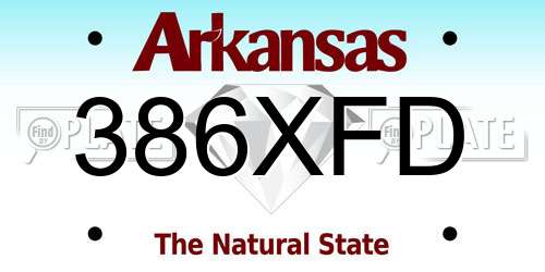 386XFD Arkansas License Plate