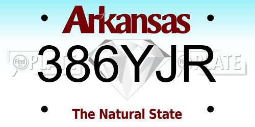 386YJR Arkansas License Plate