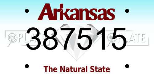 387515 Arkansas License Plate