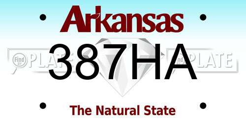 387HA Arkansas License Plate