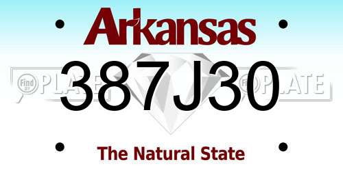 387J30 Arkansas License Plate