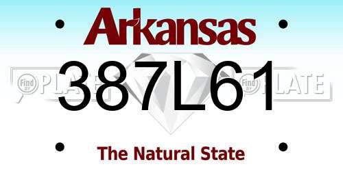 387L61 Arkansas License Plate