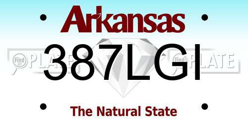 387LGI Arkansas License Plate
