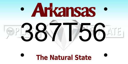 387T56 Arkansas License Plate
