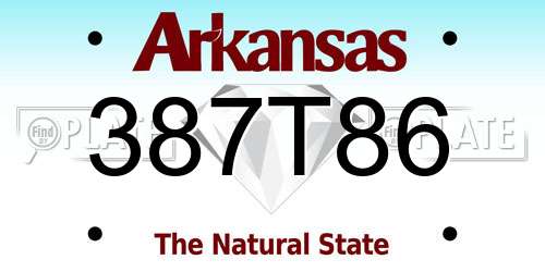 387T86 Arkansas License Plate