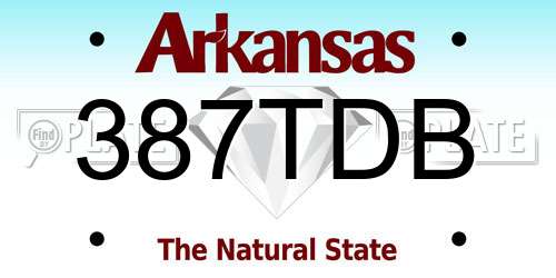 387TDB Arkansas License Plate