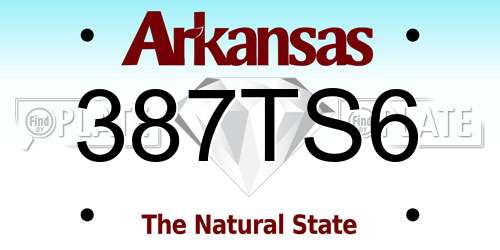 387TS6 Arkansas License Plate