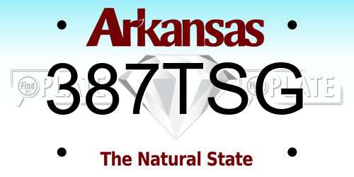 387TSG Arkansas License Plate