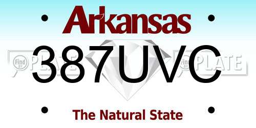 387UVC Arkansas License Plate