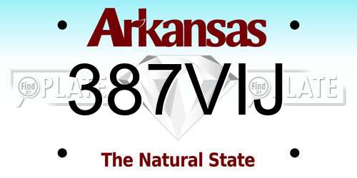 387VIJ Arkansas License Plate