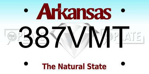 387VMT Arkansas License Plate