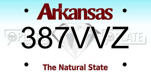 387VVZ Arkansas License Plate