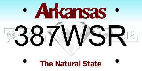 387WSR Arkansas License Plate