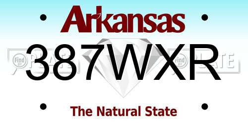 387WXR Arkansas License Plate