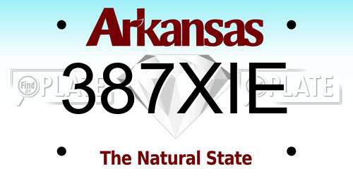 387XIE Arkansas License Plate