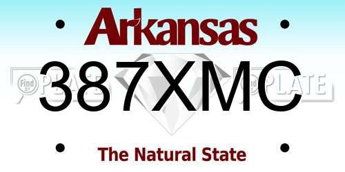 387XMC Arkansas License Plate