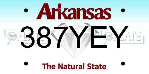 387YEY Arkansas License Plate