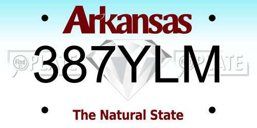 387YLM Arkansas License Plate
