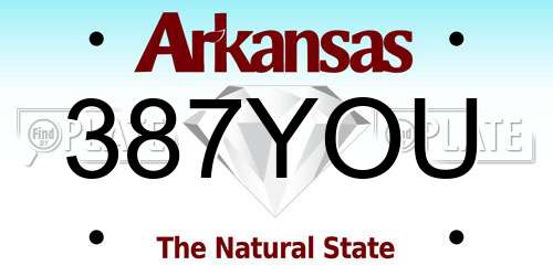 387YOU Arkansas License Plate