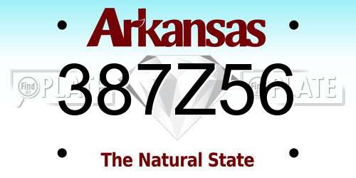 387Z56 Arkansas License Plate
