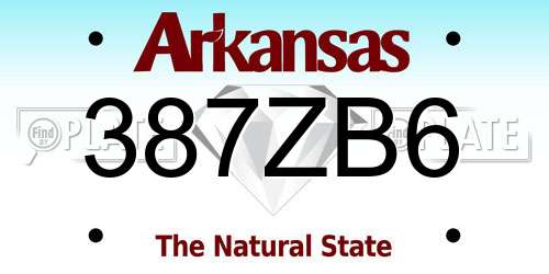 387ZB6 Arkansas License Plate